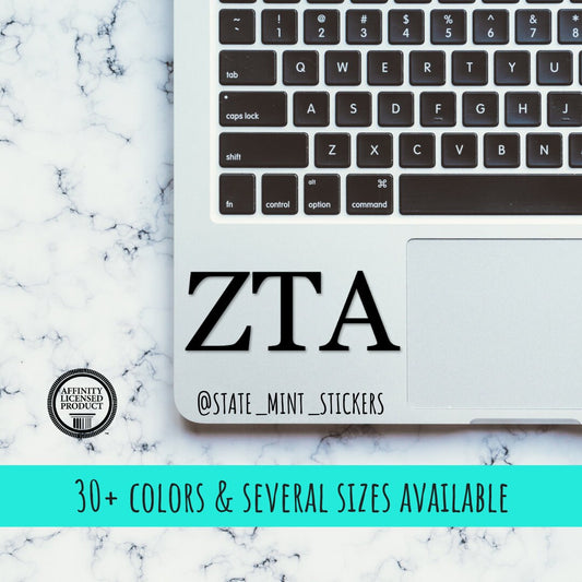 Zeta Tau Alpha Sorority Vinyl Transfer Decal / Sticker | Waterproof | laptop sticker car decal