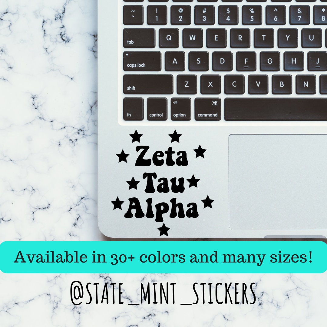 Zeta Tau Alpha Sorority Stars Vinyl Transfer Decal / Sticker | Waterproof laptop sticker car decal