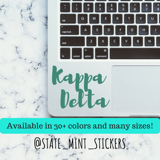 Kappa Delta Sorority Vinyl Transfer Decal / Sticker | Waterproof for Car, Laptop, Water Bottle, Cooler