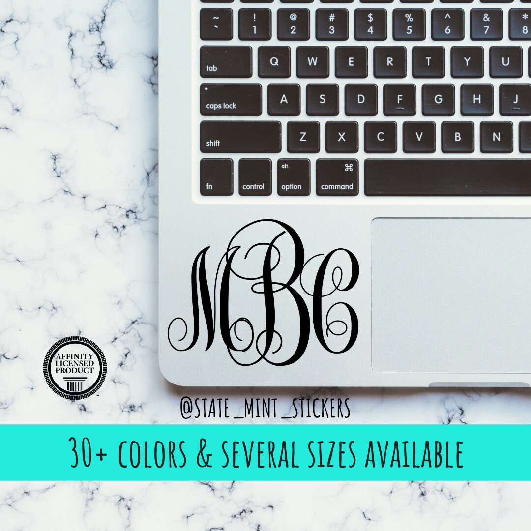 Monogram Vinyl Transfer Decal / Sticker | Waterproof for Car, Laptop, Water Bottle, Cooler