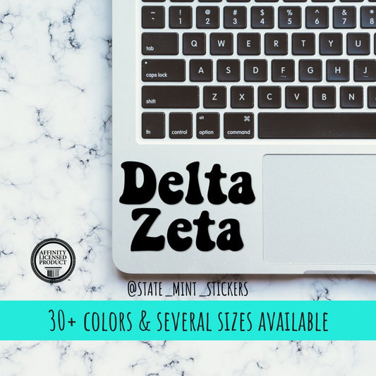 Delta Zeta Sorority Vinyl Transfer Decal / Sticker | Waterproof for Car, Laptop, Water Bottle, Cooler