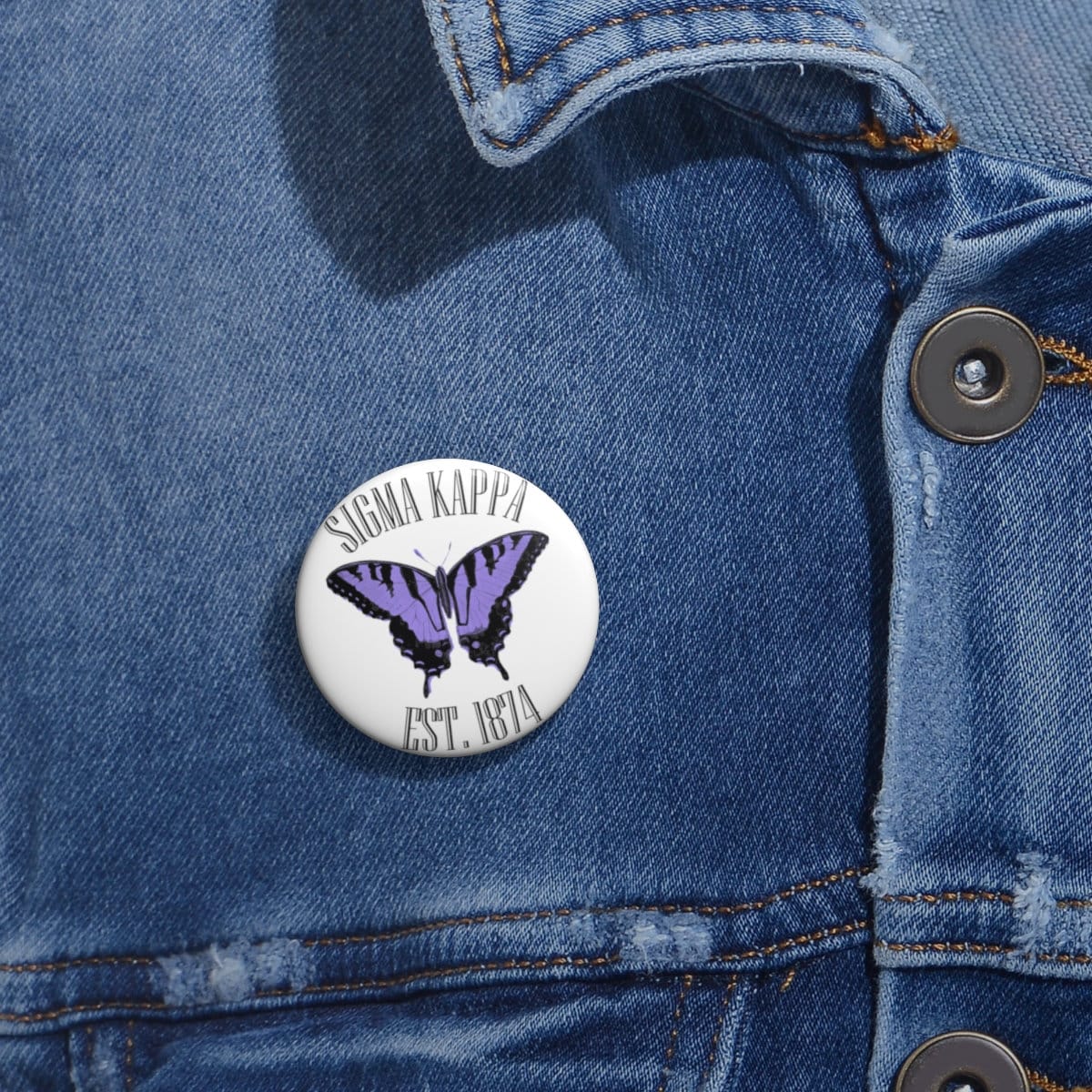 Sigma Kappa 1874 Lavender Butterfly Sorority Pin Buttons