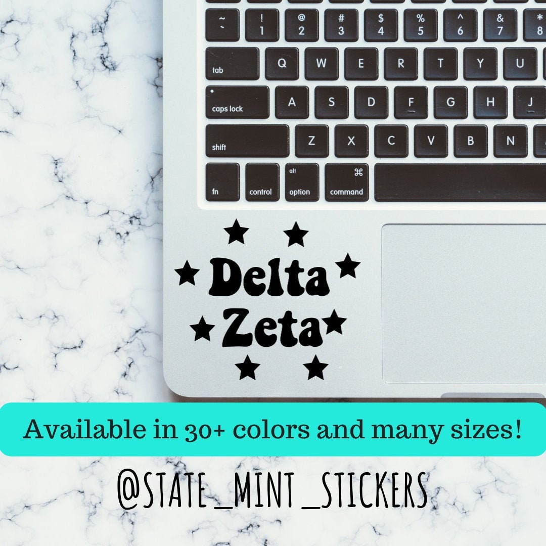Delta Zeta Sorority Stars Vinyl Transfer Decal / Sticker | Waterproof for Car, Laptop, Water Bottle, Cooler