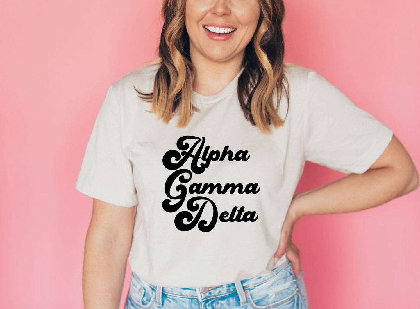 Alpha Gamma Delta Vintage Tee | Bella + Canvas Unisex Jersey Short Sleeve Tee