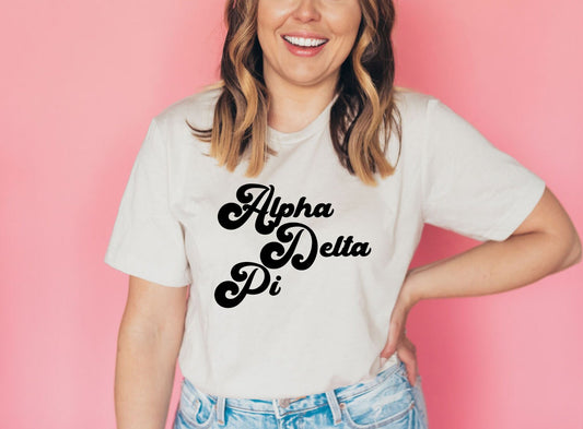 Alpha Delta Pi Vintage Tee | Bella + Canvas Unisex Jersey Short Sleeve Tee