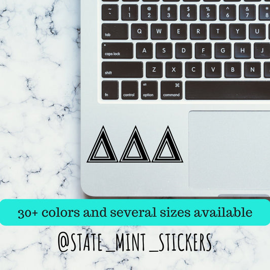 Delta Delta Delta Tri Delta Sorority Vinyl Transfer Decal / Sticker | Waterproof for Car, Laptop, Water Bottle, Cooler