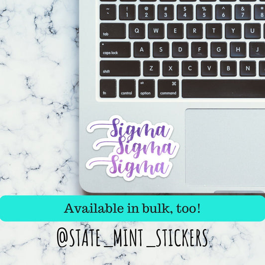 Sigma Sigma Sigma Tri Sigma Sorority Purple Watercolor Sticker | Official Licensed Product  | 3.5" Wide