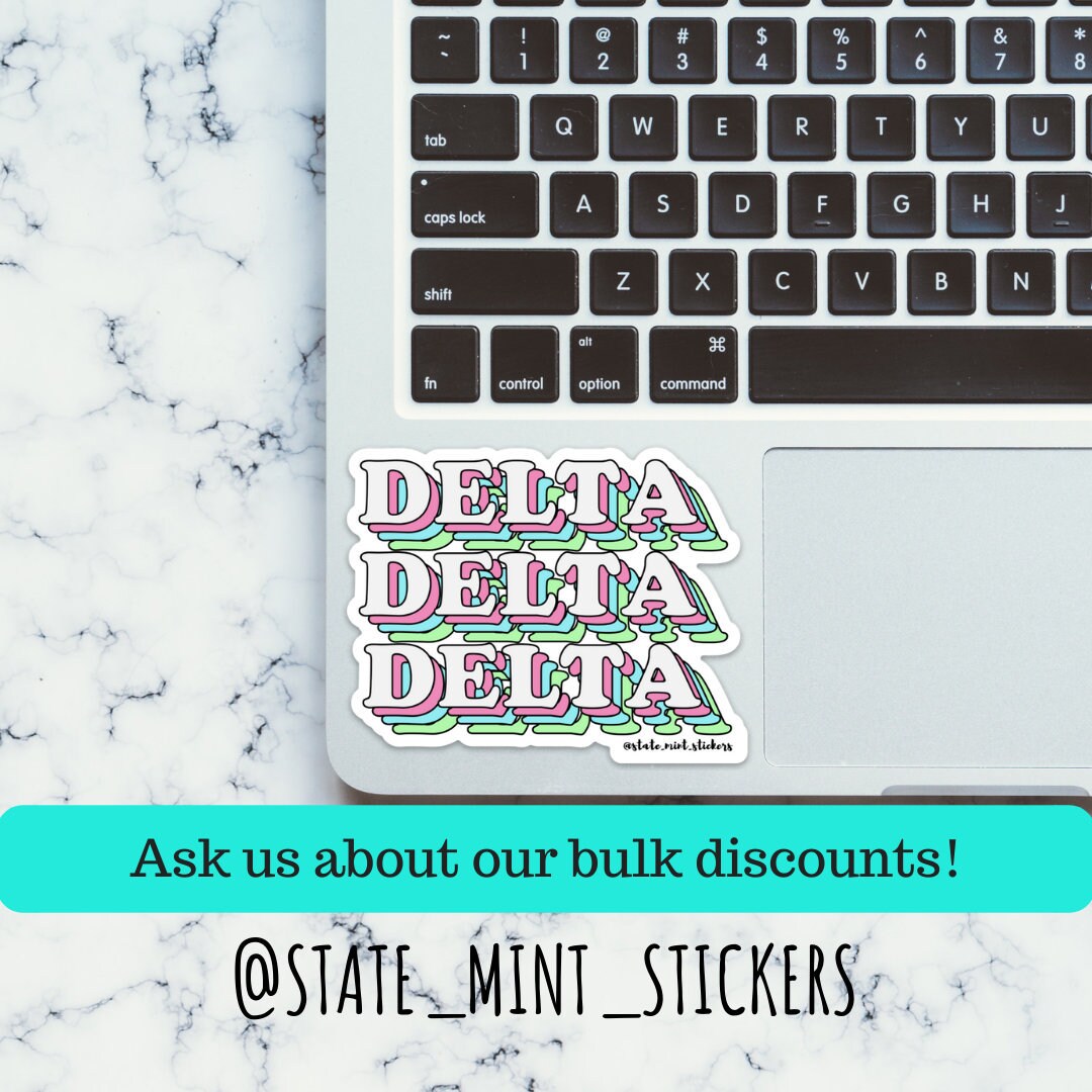 Delta Delta Delta Tri Delta Sorority Pastel Layers Sticker | Official Licensed Product  | 3.5" Wide