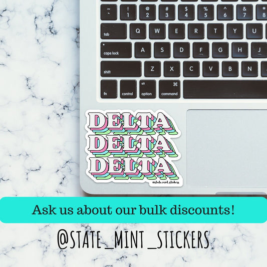 Delta Delta Delta Tri Delta Sorority Pastel Layers Sticker | Official Licensed Product  | 3.5" Wide