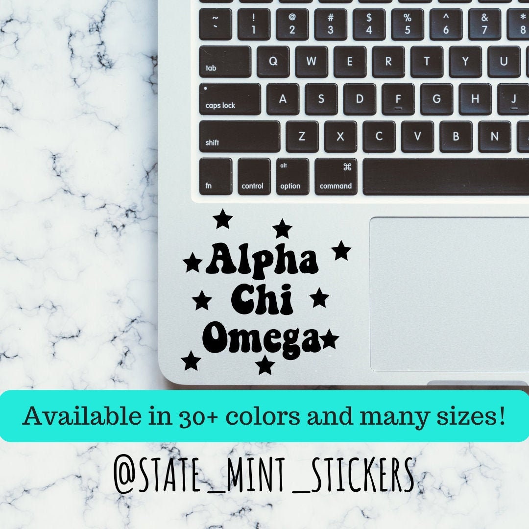 Alpha Chi Omega Stars Sorority Vinyl Transfer Decal / Sticker | Waterproof for Car, Laptop, Water Bottle, Cooler, big little, bid day, vinyl