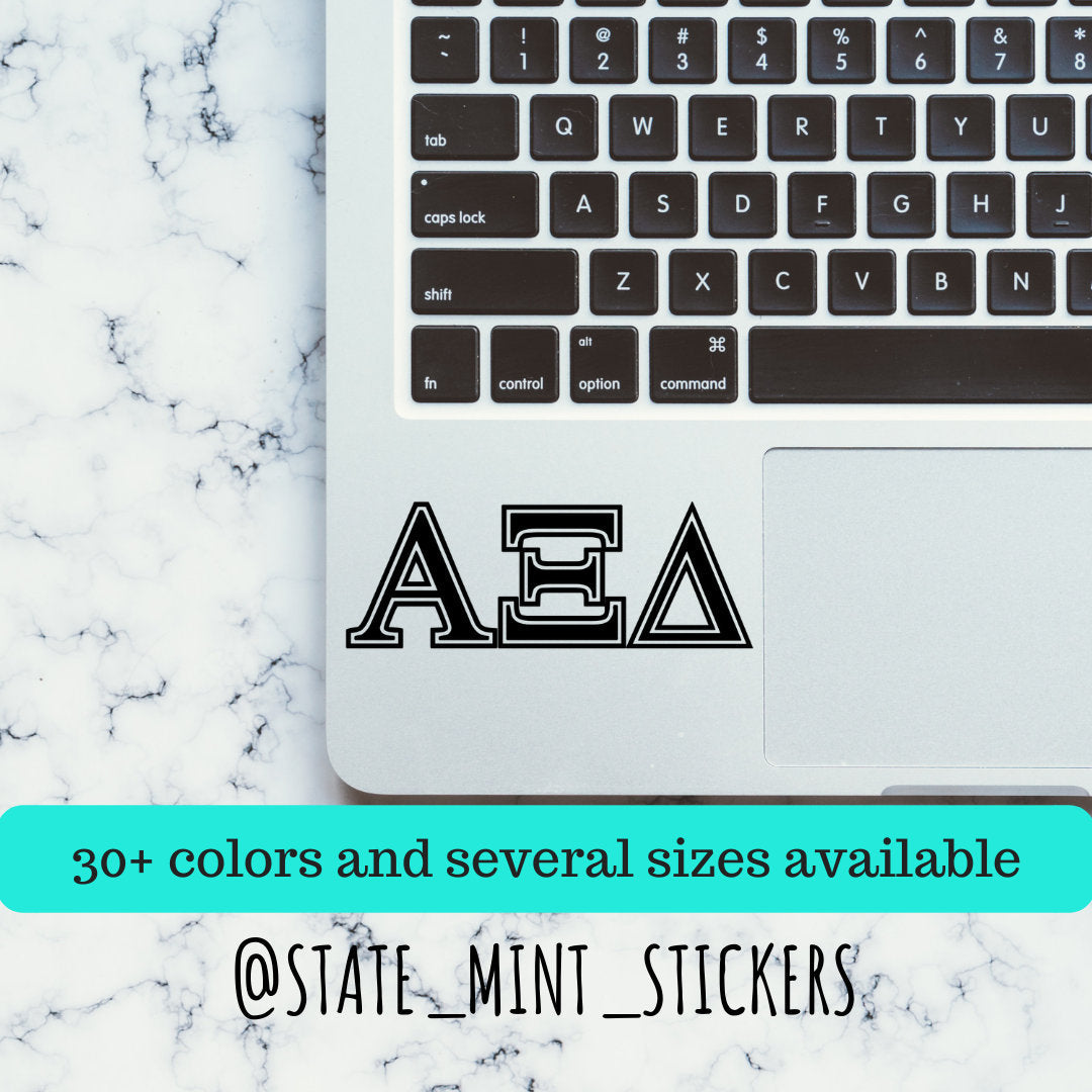 Alpha Xi Delta Sorority Vinyl Transfer Decal / Sticker | Waterproof for Car, Laptop, Water Bottle, Cooler