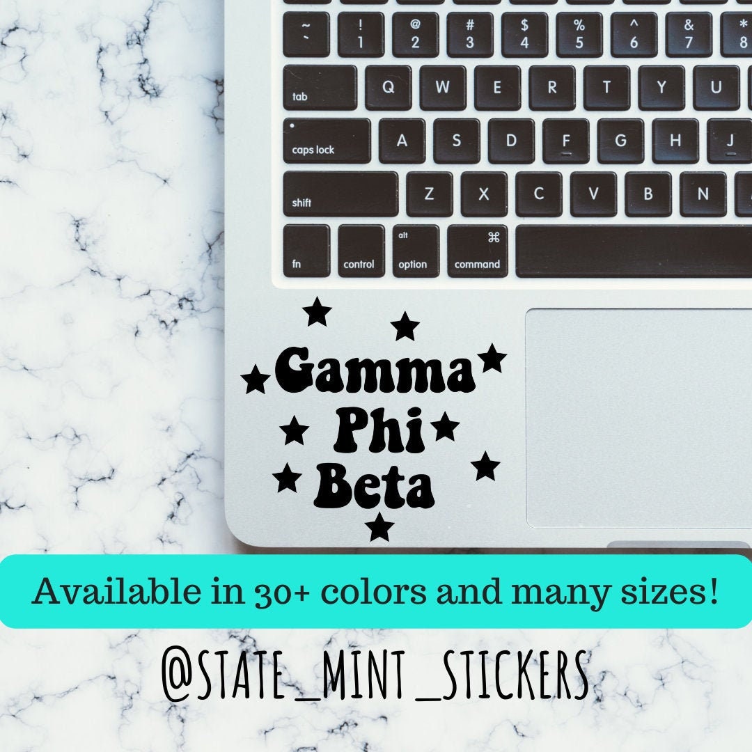 Gamma Phi Beta Sorority  Stars Vinyl Transfer Decal / Sticker | Waterproof for Car, Laptop, Water Bottle, Cooler