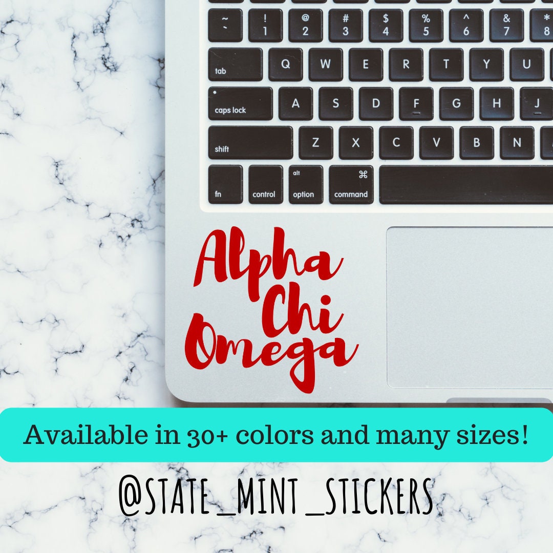 Alpha Chi Omega Sorority Vinyl Transfer Decal / Sticker | Waterproof for Car, Laptop, Water Bottle, Cooler, Cup, Mug, Planner