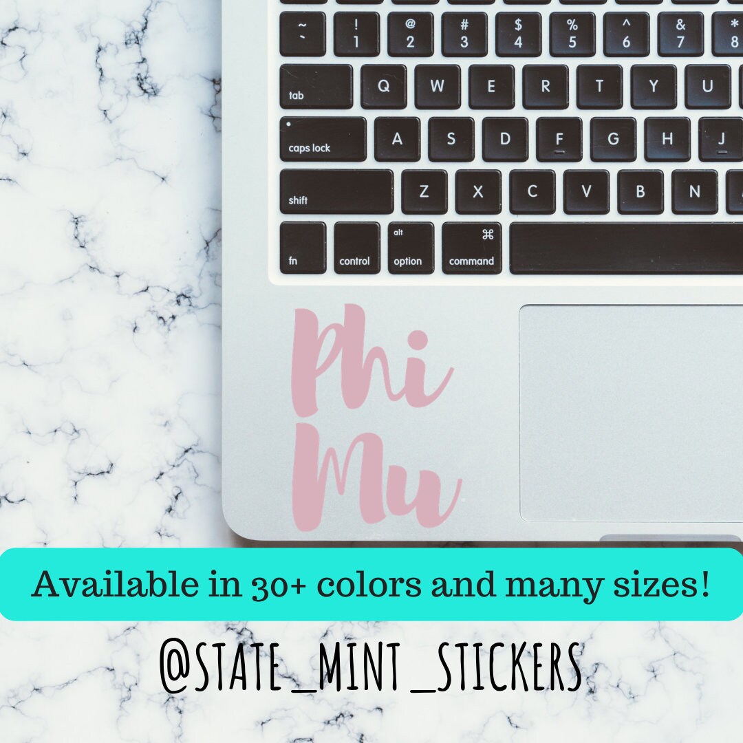 Phi Mu Sorority Vinyl Transfer Decal / Sticker | Waterproof for Car, Laptop, Water Bottle, Cooler, Cup, Mug, Planner, laptop sticker car