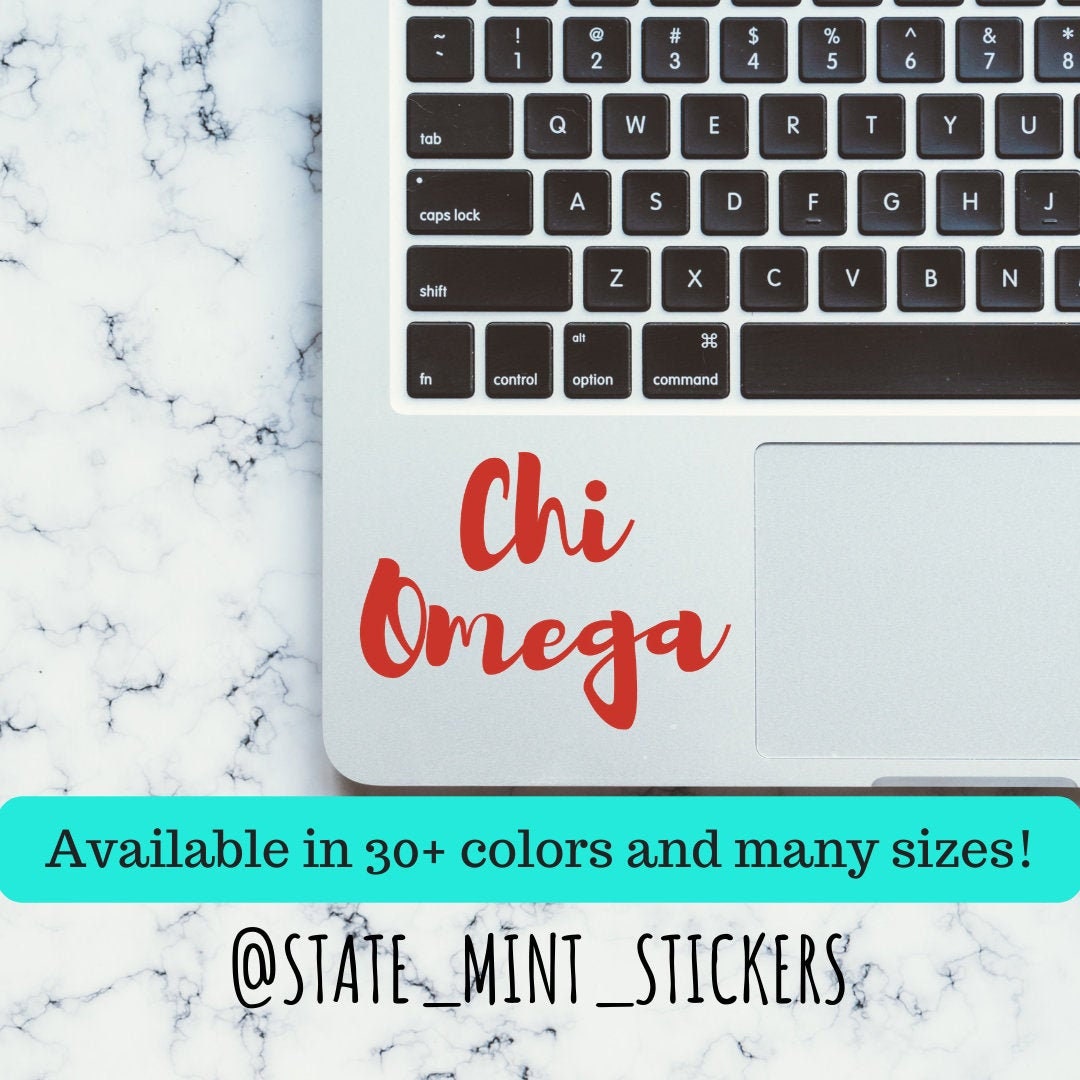 Chi Omega Sorority Vinyl Transfer Decal / Sticker | Waterproof for Car, Laptop, Water Bottle, Cooler, Cup, Mug, Planner