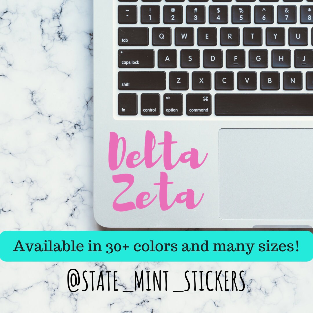 Delta Zeta Sorority Vinyl Transfer Decal / Sticker | Waterproof for Car, Laptop, Water Bottle, Cooler