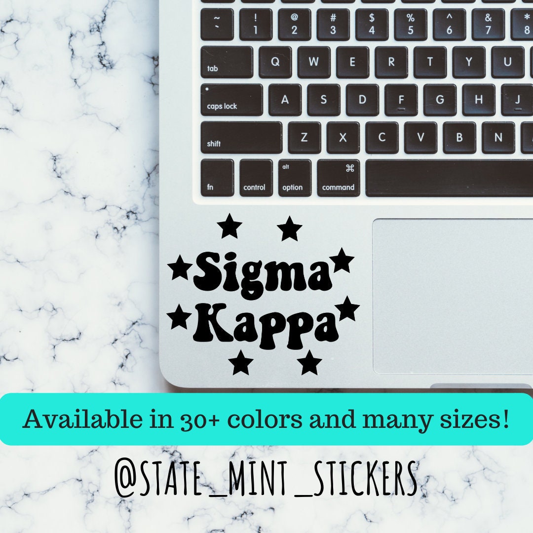 Sigma Kappa Sorority  Stars Vinyl Transfer Decal / Sticker | Waterproof for Car, Laptop, Water Bottle, Cooler, Cup, Mug, Planner