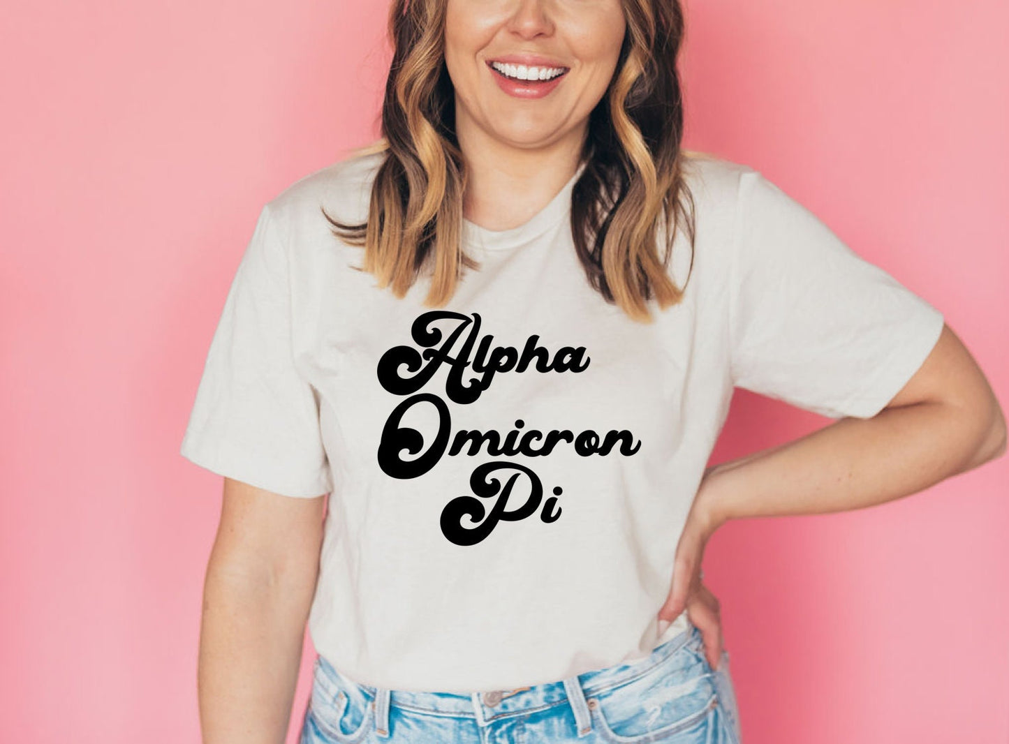 Alpha Omicron Pi Vintage Tee | Bella + Canvas Unisex Jersey Short Sleeve Tee