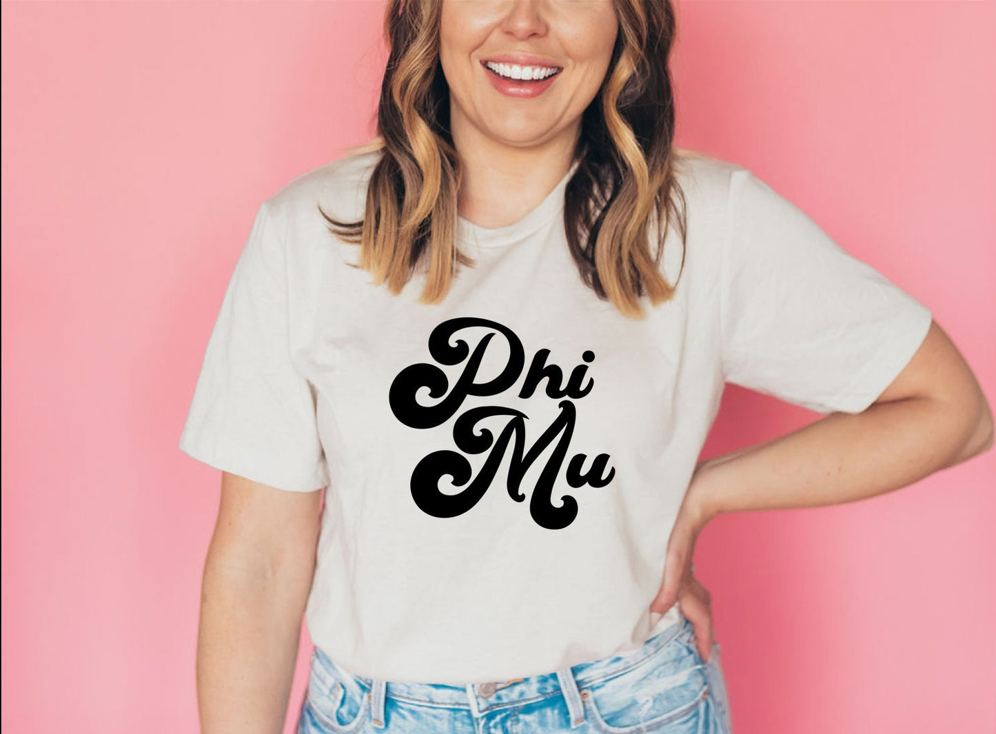 Phi Mu Vintage Tee | Bella + Canvas Unisex Jersey Short Sleeve Tee