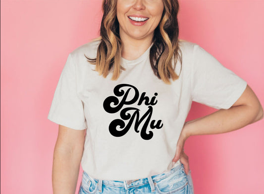 Phi Mu Vintage Tee | Bella + Canvas Unisex Jersey Short Sleeve Tee