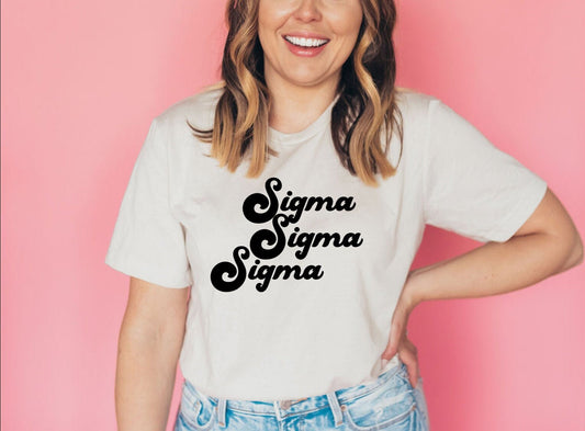 Sigma Sigma Sigma Sorority Tri Sigma Vintage Tee | Bella + Canvas Unisex Jersey Short Sleeve Tee big little, bid day, alumna, alumna gift
