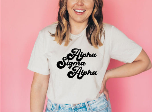 Alpha Sigma Alpha Sorority ASA Alpha Sig Vintage Tee | Bella + Canvas Unisex Jersey Short Sleeve Tee