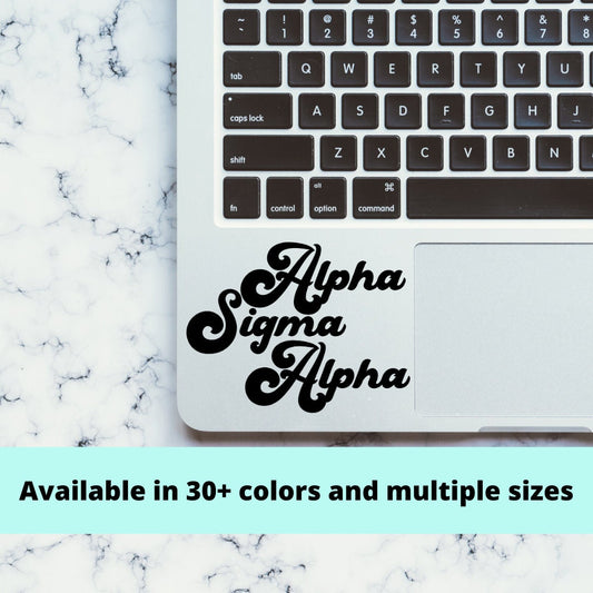Alpha Sigma Alpha Sorority Vinyl Transfer Decal / Sticker | Waterproof for Car, Laptop, Water Bottle, Cooler