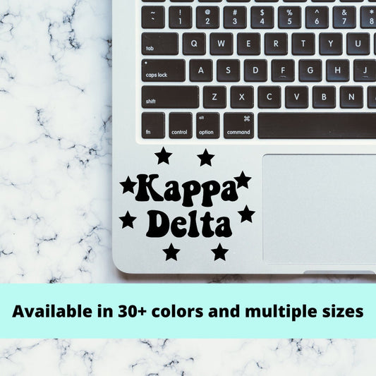 Kappa Delta Sorority Stars Vinyl Transfer Decal / Sticker | Waterproof for Car, Laptop, Water Bottle, Cooler