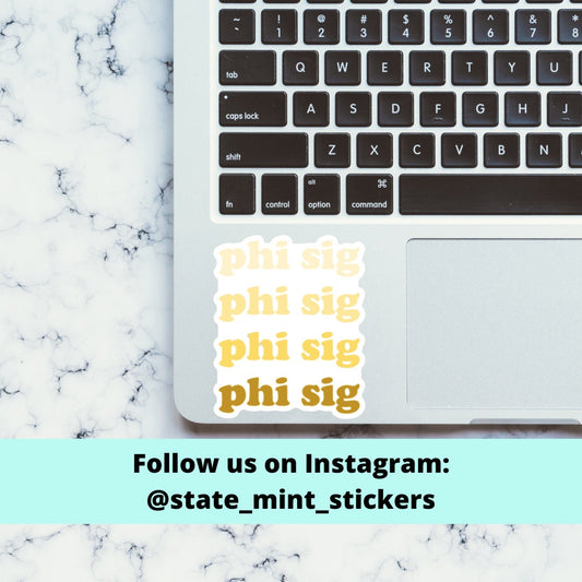 Phi Sigma Sigma Gradient Ombre Layers Sticker / Decal