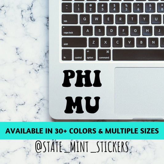 Phi Mu Sorority Vinyl Transfer Decal / Sticker | Waterproof for Car, Laptop, Water Bottle, Cooler