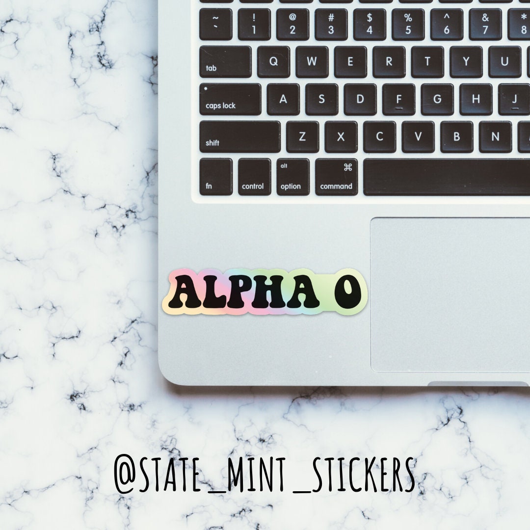 Alpha Omicron Pi Sorority Groovy Retro Sticker  for laptop, car, water bottle, yeti, indoor outdoor vinyl, waterproof, dishwasher, holograph