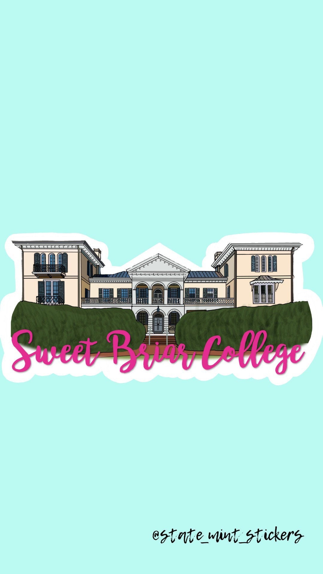 Custom College / University Stickers, custom stickers of college building, full color vinyl for laptop, car window, water bottle, gift