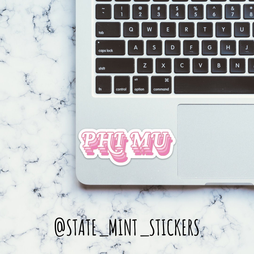 Phi Mu Fraternity Sorority Pink Ombre Gradient Sticker / Decal | 4" Wide