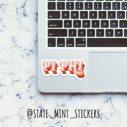 Pi Beta Phi "Pi Phi" Sorority Ombre Gradient Layers Sticker / Decal | 4" Wide