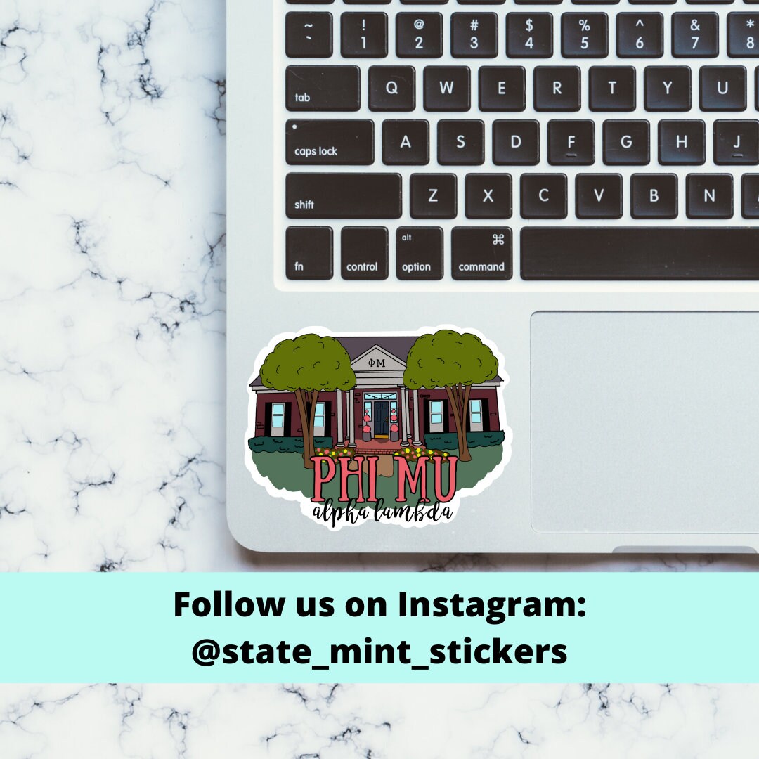 Phi Mu Fraternity Custom Sorority House Stickers | 3.5"