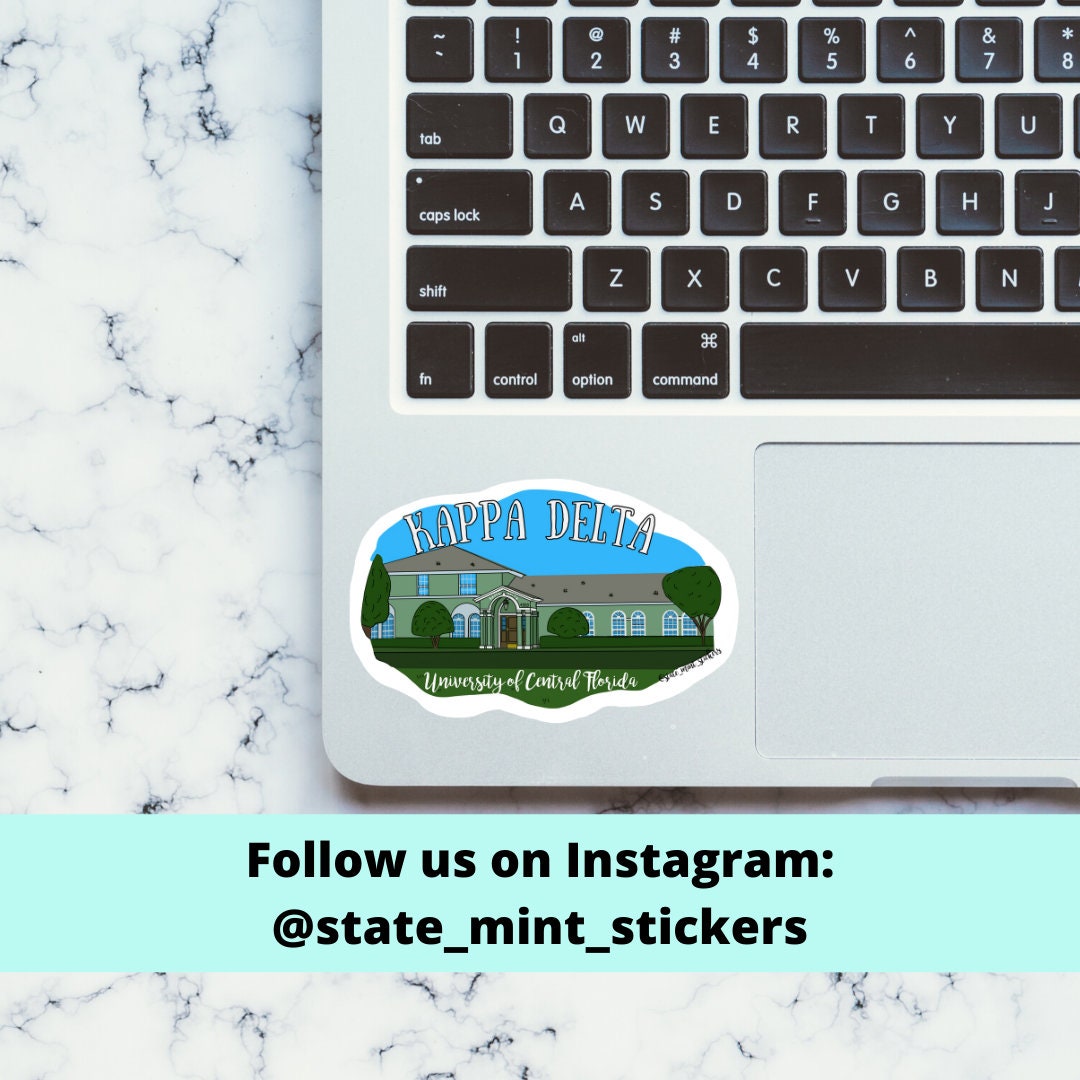 Kappa Delta University of Central Florida Custom Sorority House Stickers | 4"  / Decal |  for Car, Laptop, Mug, Cup, Cooler, Planner