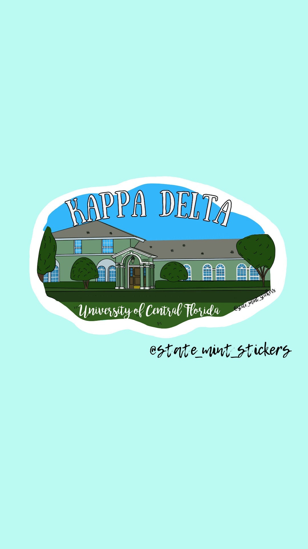 Kappa Delta University of Central Florida Custom Sorority House Stickers | 4"  / Decal |  for Car, Laptop, Mug, Cup, Cooler, Planner