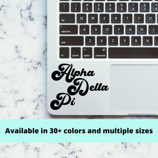 Alpha Delta Pi Sorority Vinyl Transfer Decal / Sticker | Waterproof for Car, Laptop, Water Bottle, Cooler