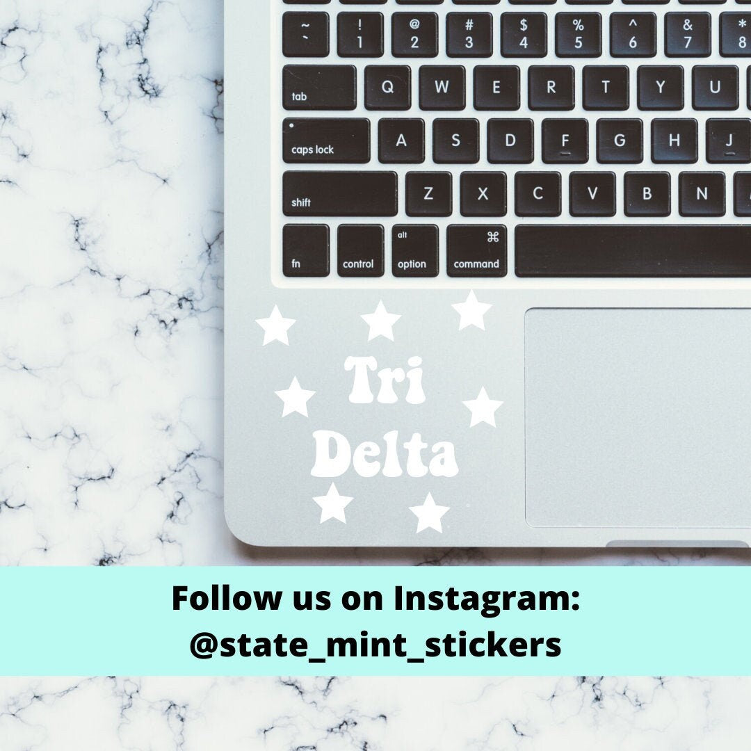 Delta Delta Delta Tri Delta Sorority Stars Vinyl Transfer Decal / Sticker | Waterproof for Car, Laptop, Water Bottle, Cooler