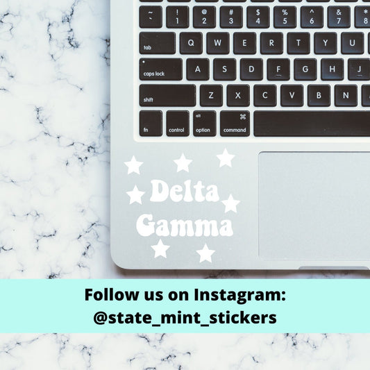 Delta Gamma Sorority Stars Vinyl Transfer Decal / Sticker | Waterproof for Car, Laptop, Water Bottle, Cooler