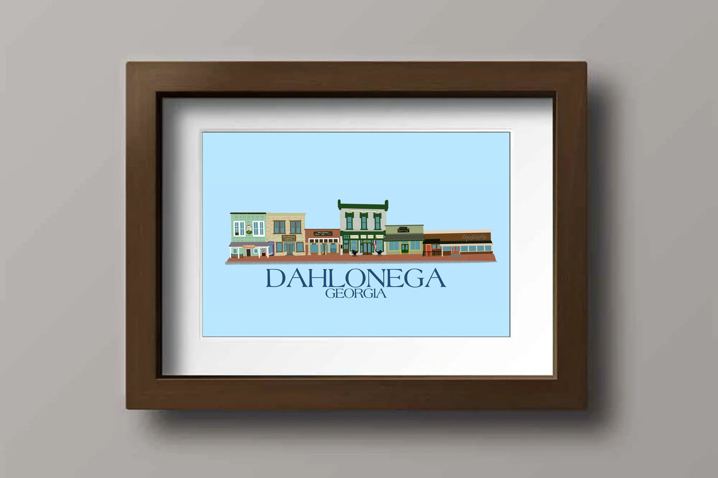 Dahlonega North Georgia Digital Illustration / Print / Canvas / Digital Download / Custom Portrait / Custom University / College Town Art