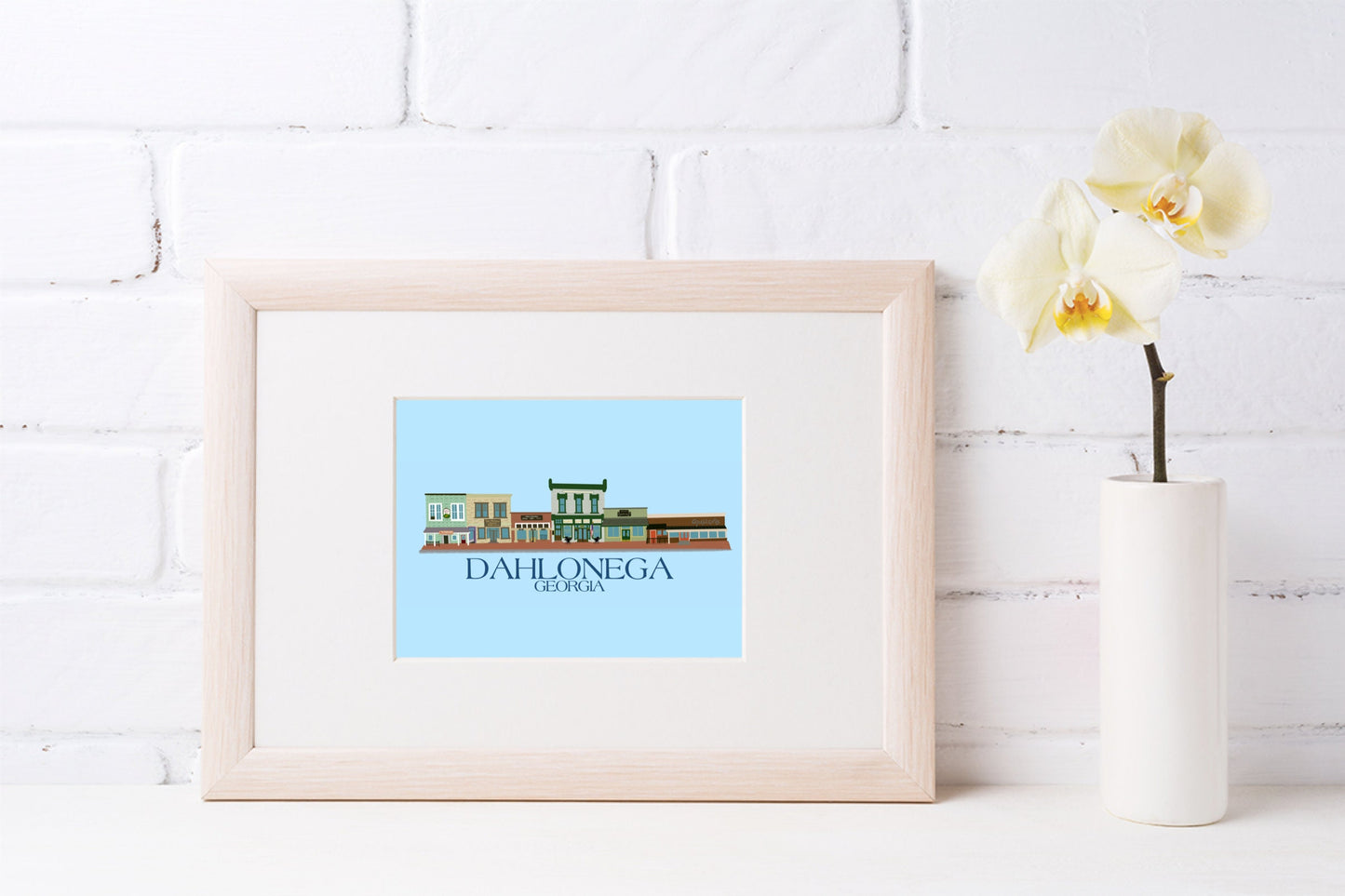 Dahlonega North Georgia Digital Illustration / Print / Canvas / Digital Download / Custom Portrait / Custom University / College Town Art