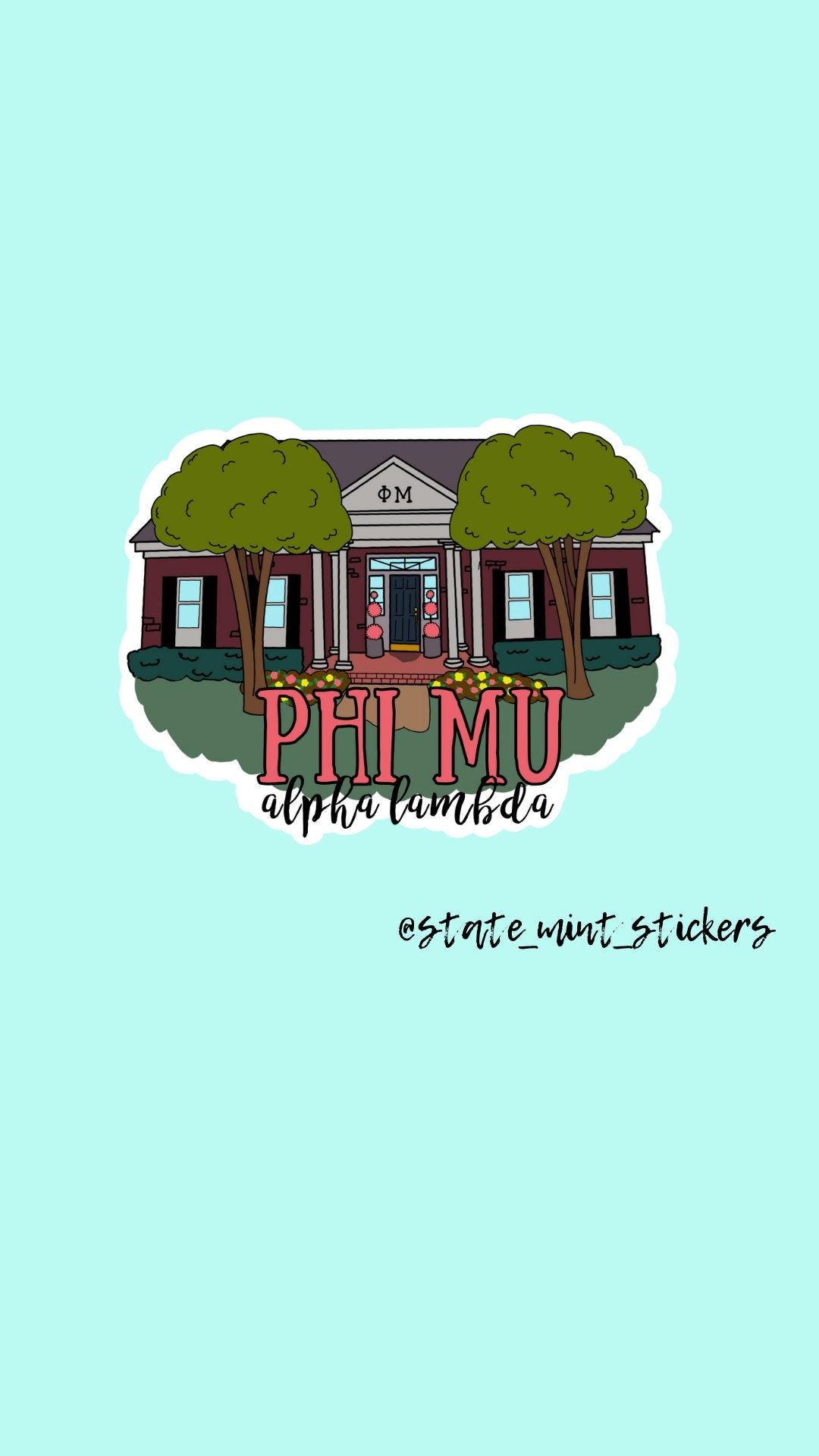 Phi Mu Fraternity Custom Sorority House Stickers | 3.5"