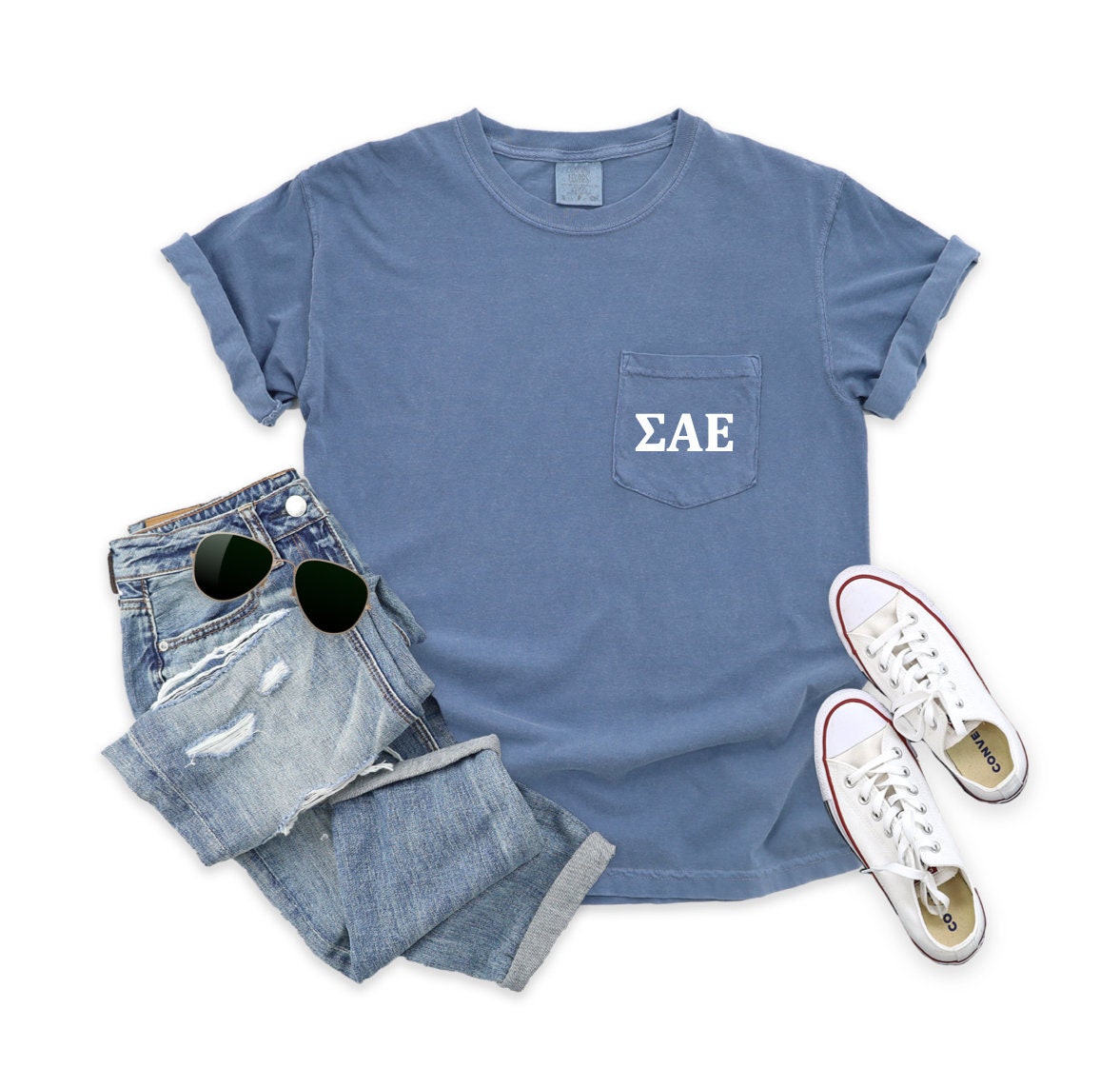 Sigma Alpha Epsilon Fraternity | Comfort Colors Short Sleeve Pocket Tee, tshirt for fraternity man, frat boy, greek letters, big little, bid