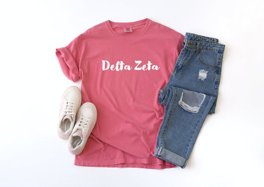 Delta Zeta | Comfort Colors Short Sleeve Tee T-Shirt  | shirt for big little, bid day buddy, basket, reveal, deezee shirt, custom shirt