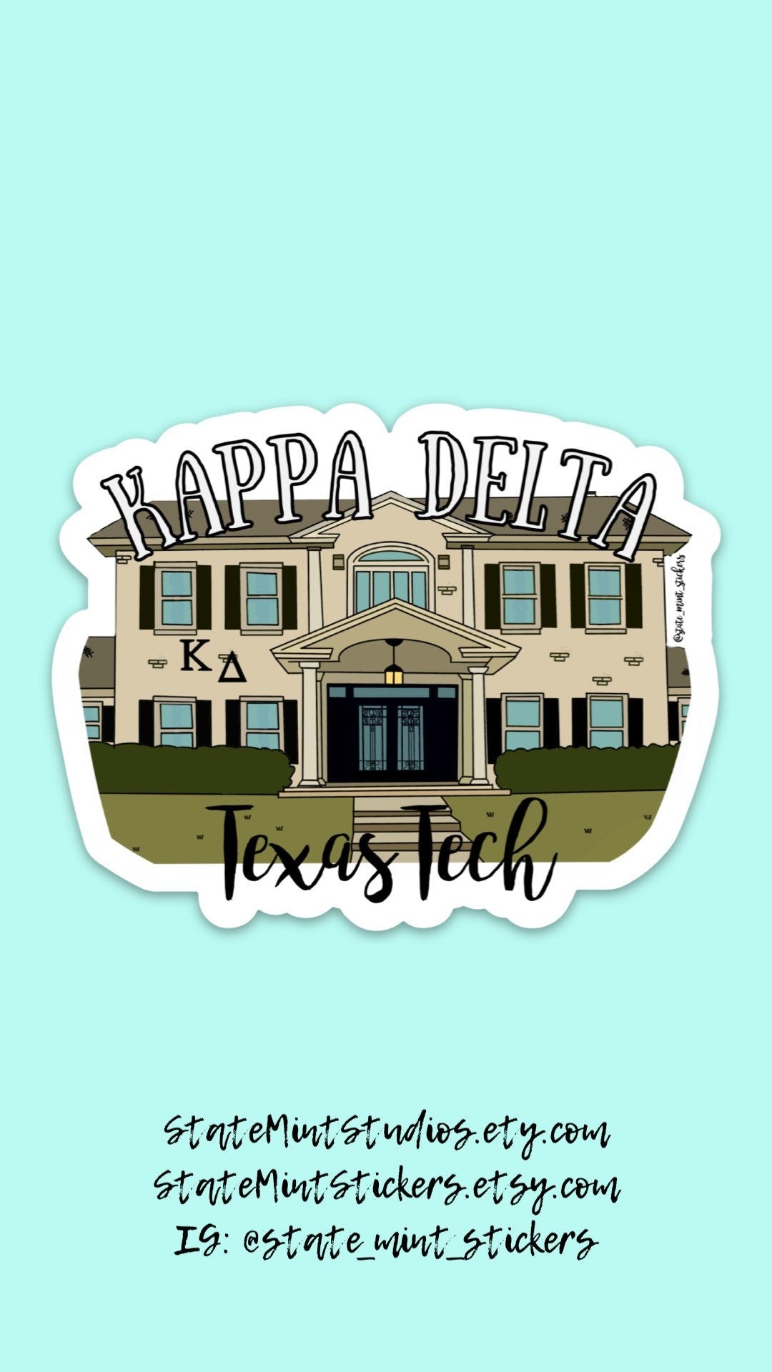 Kappa Delta Texas Tech Custom College / Sorority / University / House Sticker | 3.5” Wide