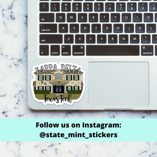 Kappa Delta Texas Tech Custom College / Sorority / University / House Sticker | 3.5” Wide