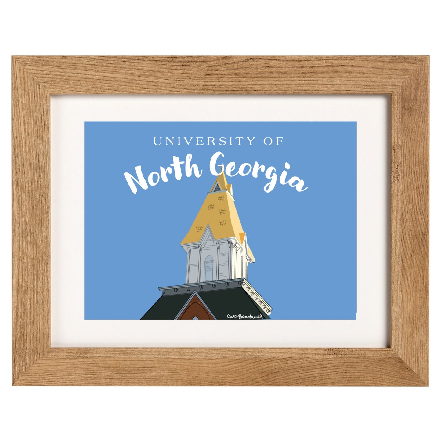 Dahlonega North Georgia Digital Illustration / Print / Canvas / Digital Download / Custom Portrait / Custom University / College Town Art