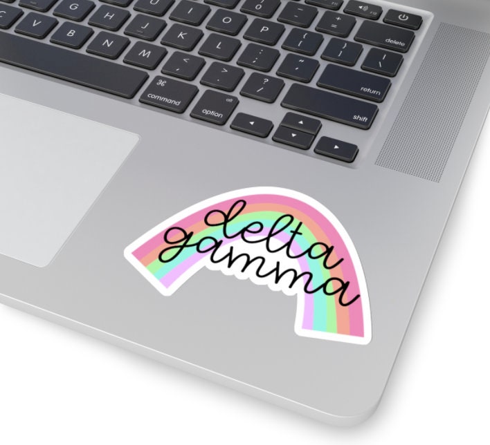 Delta Gamma Sorority Retro Rainbow Sticker / Decal | 3.5"