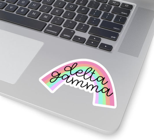 Delta Gamma Sorority Retro Rainbow Sticker / Decal | 3.5"